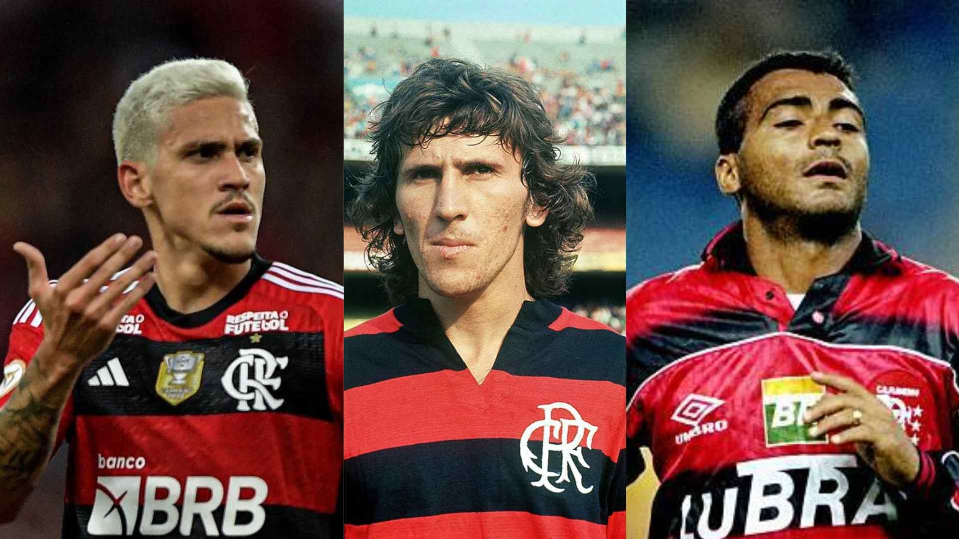 JOGADORES COM MAIS HAT-TRICKS NA HISTÓRIA DO FLAMENGO: ZICO (24), ROMÁRIO (9) E PEDRO (5)